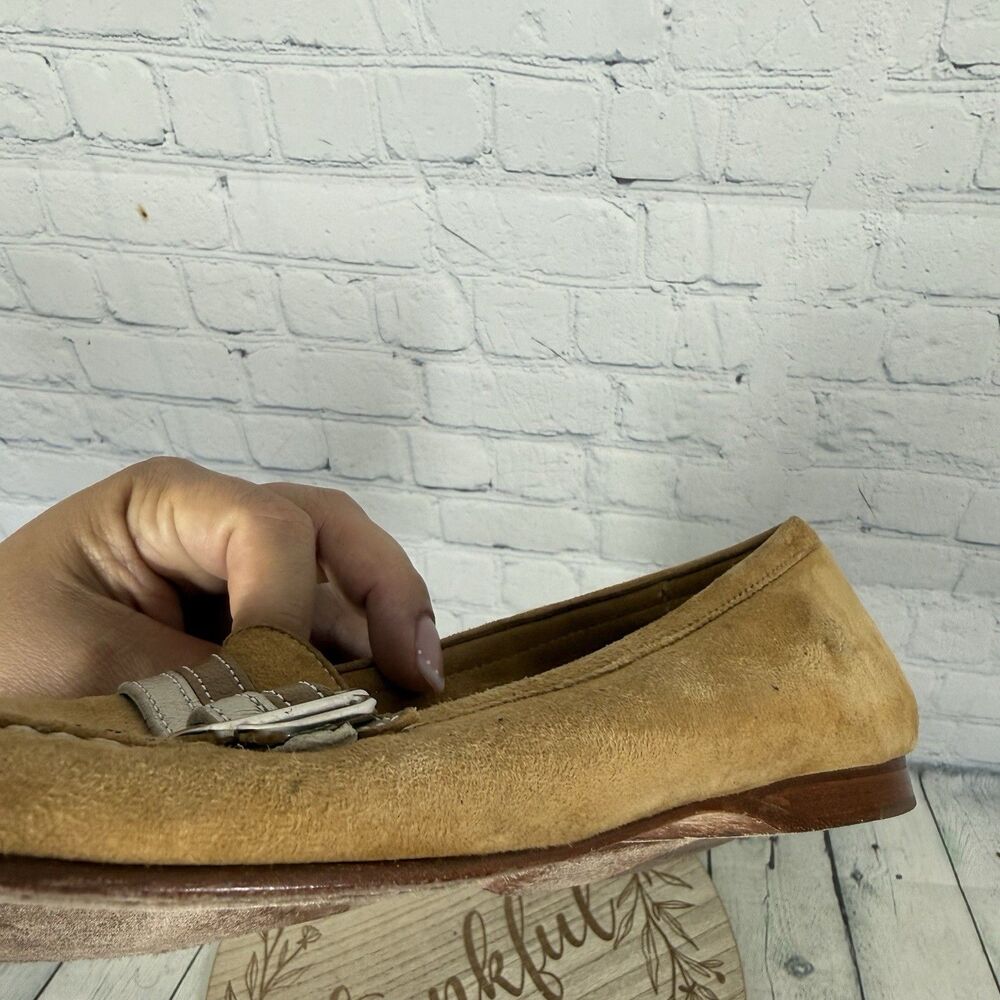 Cole Haan Tan Suede Loafers Women Size 7 Slip On Moc Toe Driving Flats - Picture 14 of 14